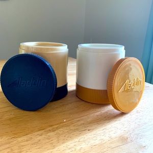 2 Vintage 10oz Aladdin Thermos Cups with Freezer Lids